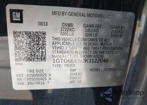 2019 GMC Canyon Denali из США, поврежденный, VIN 1GTG6EEN2K1122046